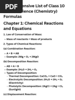 Essential Grade 10 Chemistry Equations | PDF | Chemical Reactions | Acid