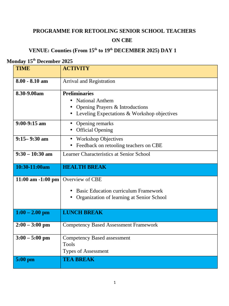 Retooling Senior School Teachers on CBE | PDF | Individualized ...