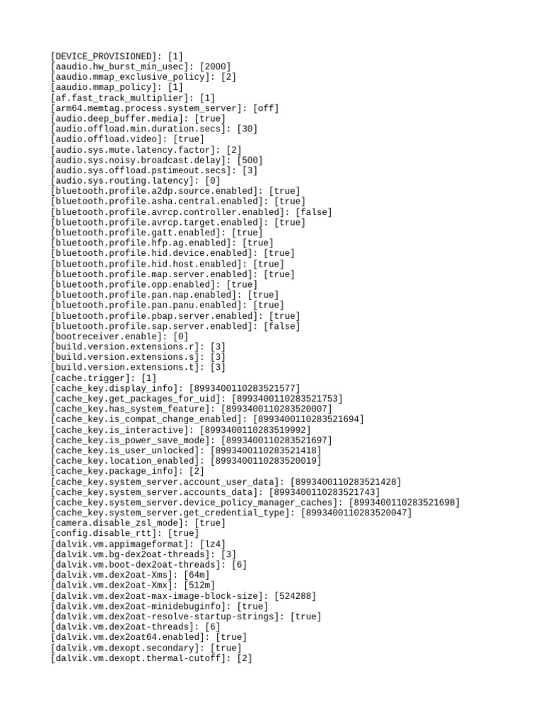 Android System Configuration Settings | PDF | Android (Operating System ...