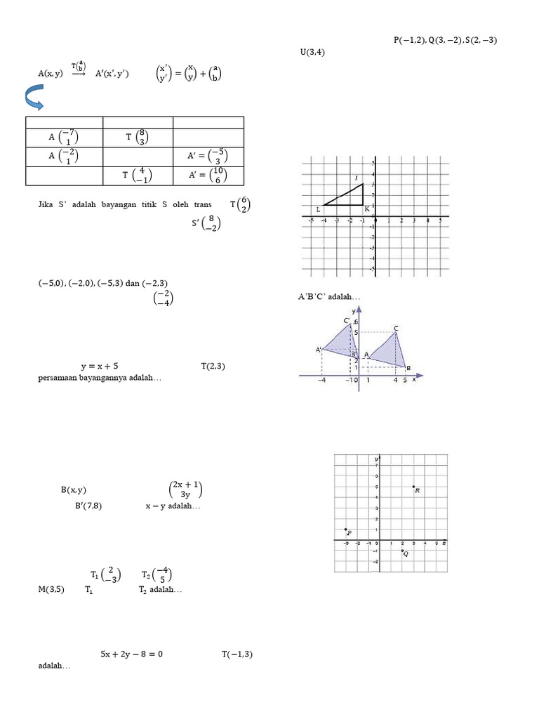 Transformasi Geometri: Translasi dan Rotasi | PDF