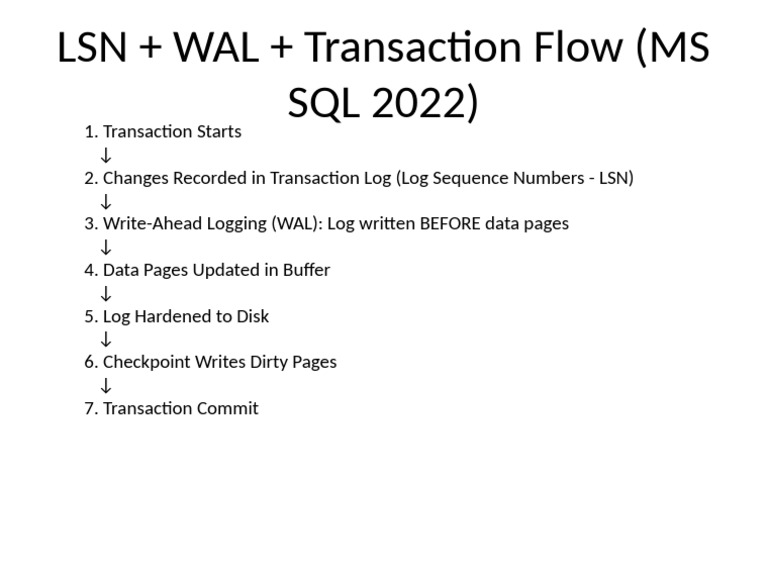 MS SQL 2022 Transaction Flow Guide | PDF