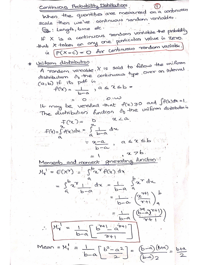 Continuous distributions | PDF