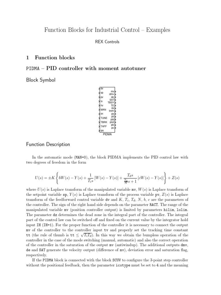 PID Controller Function Block Guide | PDF | Parameter (Computer ...