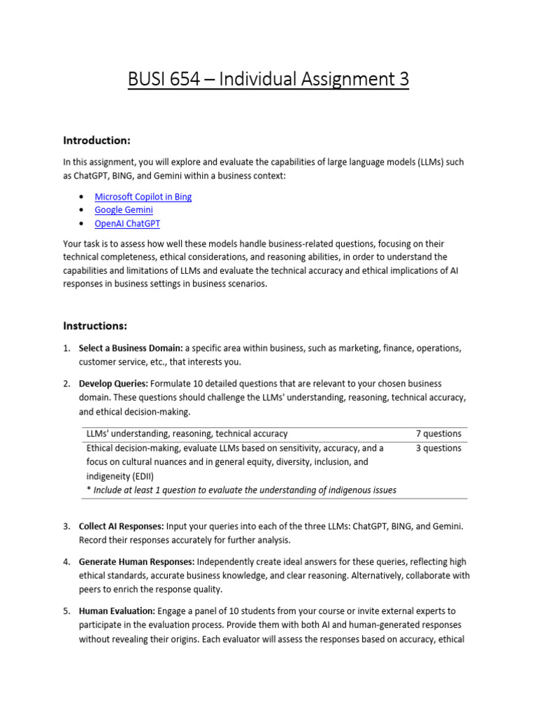 Evaluating LLMs in Business Contexts | PDF | Evaluation | Artificial ...