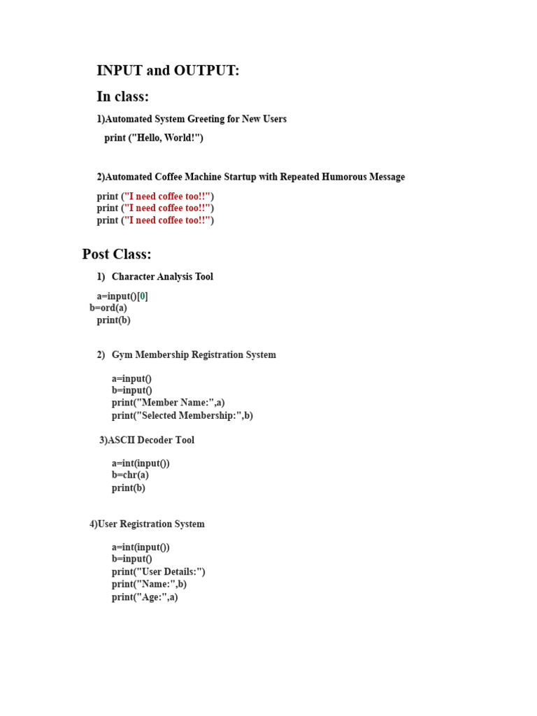 Python Programming Class Projects | PDF