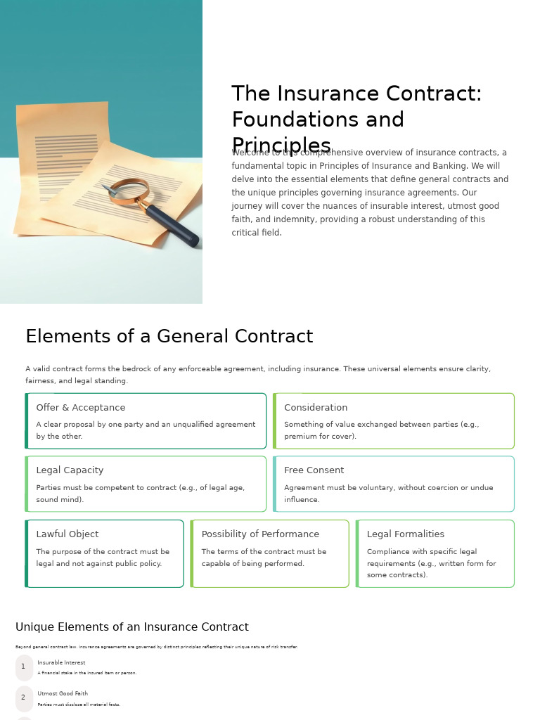 Key Principles of Insurance Contracts | PDF | Insurance | Subrogation