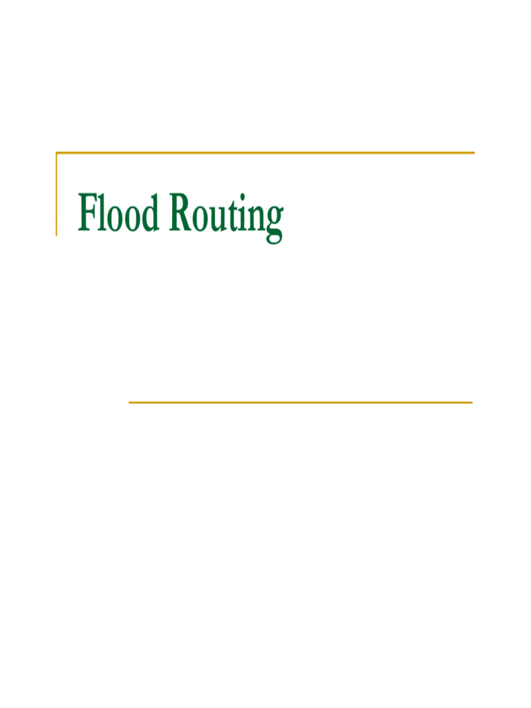 Flood Routing Techniques and Reservoir Management | PDF | Discharge ...