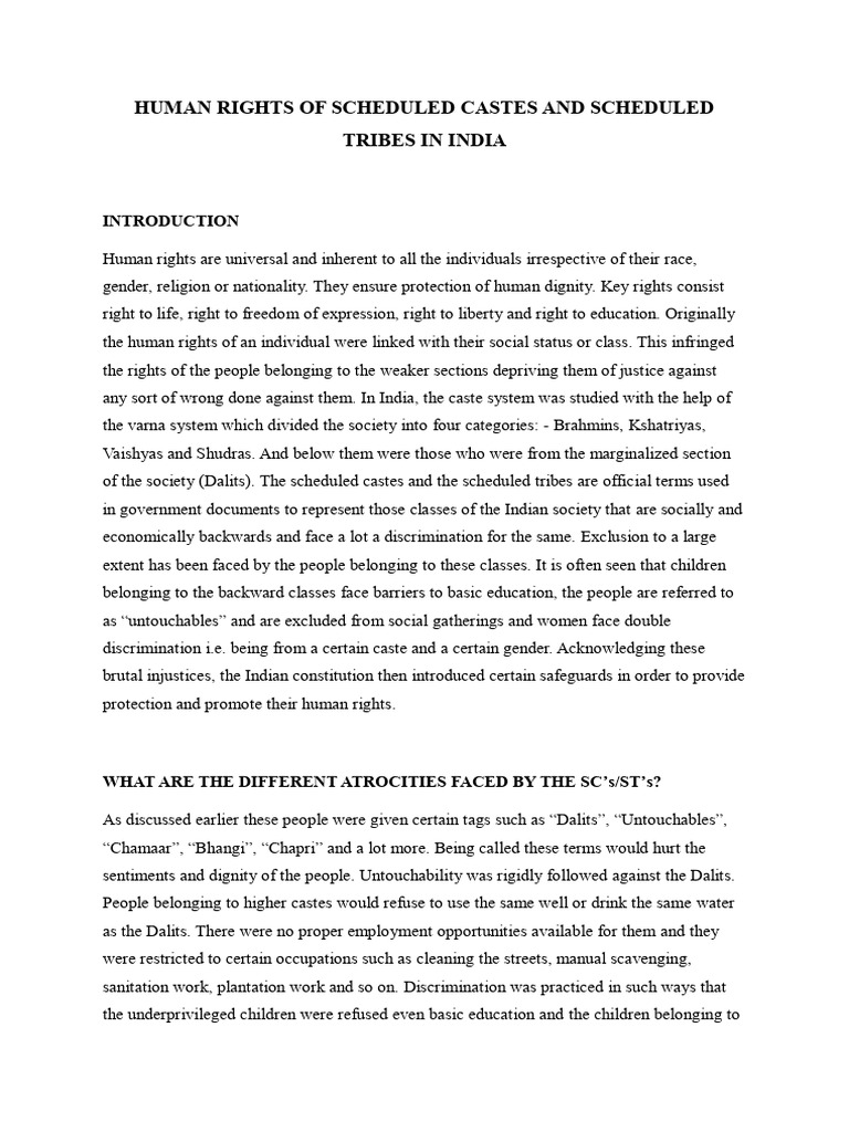 Human Rights of Scheduled Castes in India | PDF | Dalit | Caste