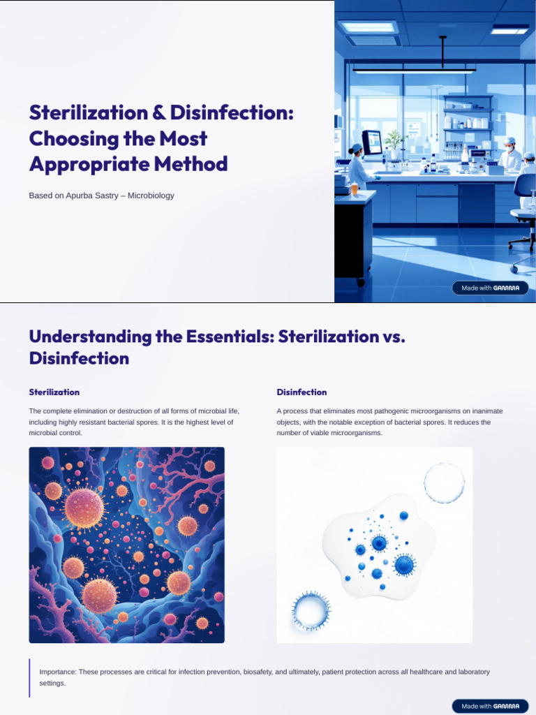 Sterilization vs. Disinfection Methods | PDF | Sterilization ...