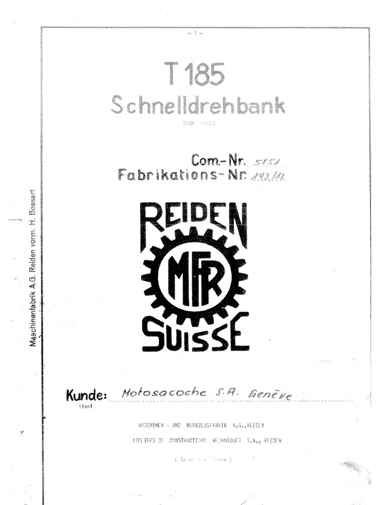 Reiden T 185 Manual | PDF