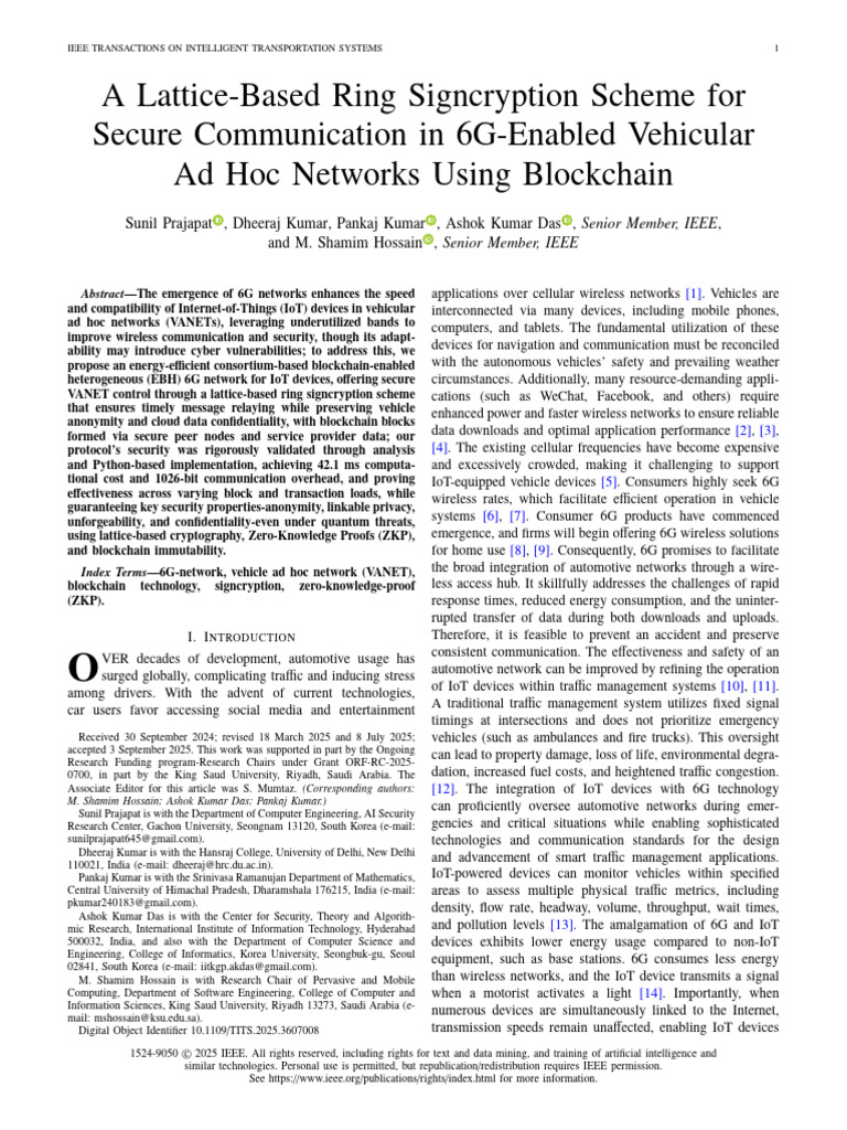 A Lattice-Based Ring Signcryption Scheme for Secure Communication in 6G ...