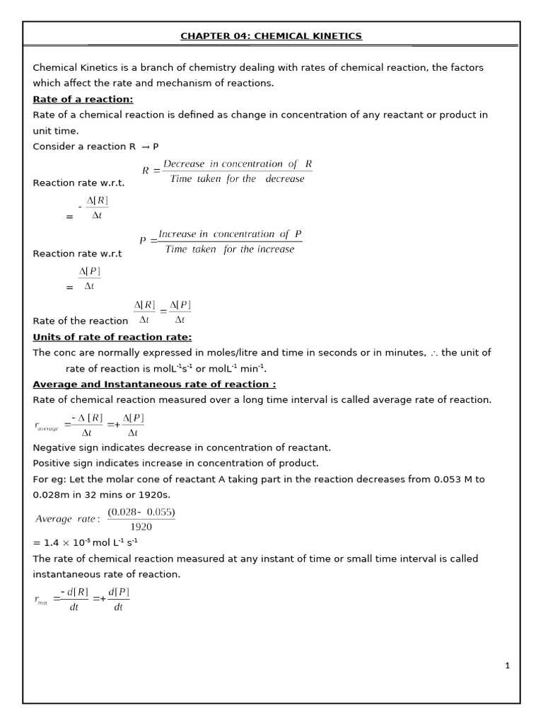 Understanding Chemical Kinetics Basics | PDF | Reaction Rate ...