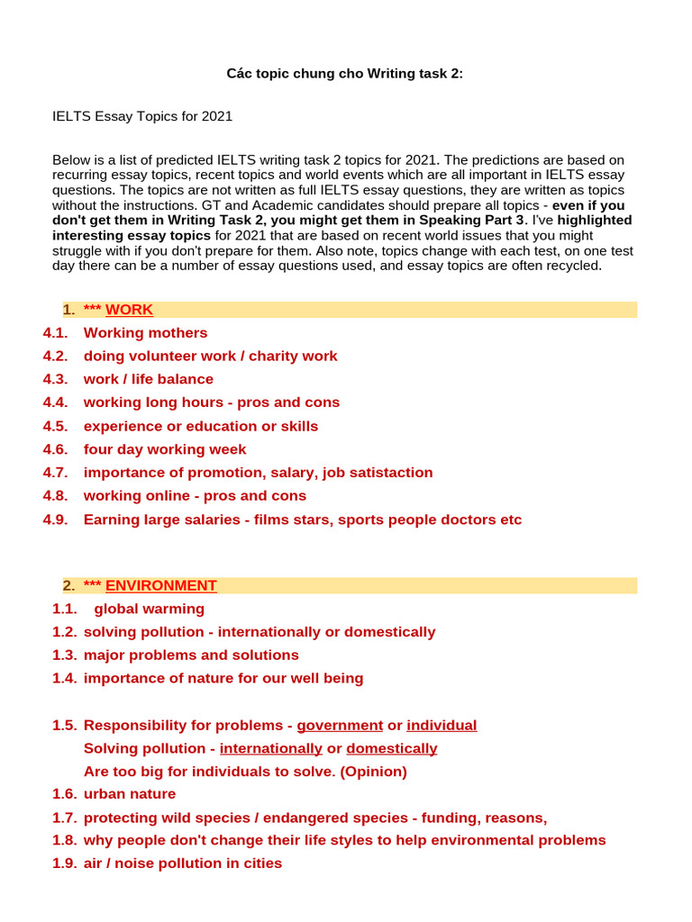 Topic Collection of Ielts Writing Task 2 | PDF | Crimes | Crime & Violence