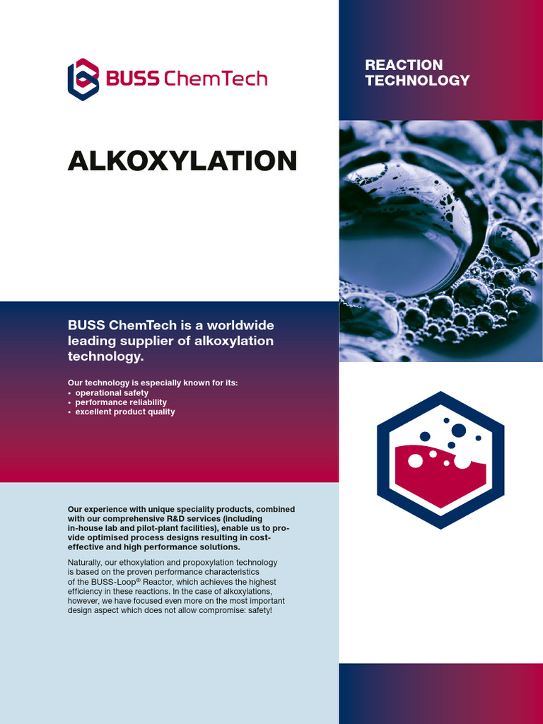 BUSS ChemTech - Alkoxylation | PDF | Chemical Reactor | Chemical Reactions