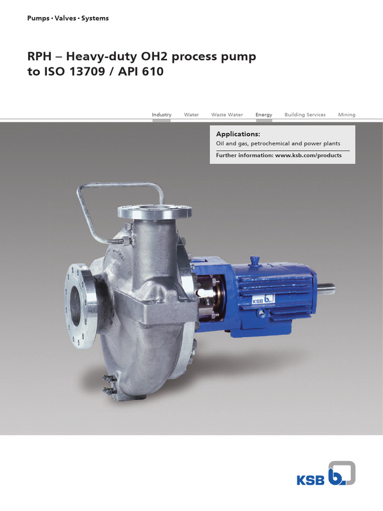 RPH Heavy-Duty OH2 Process Pump | PDF | Pump | Bearing (Mechanical)