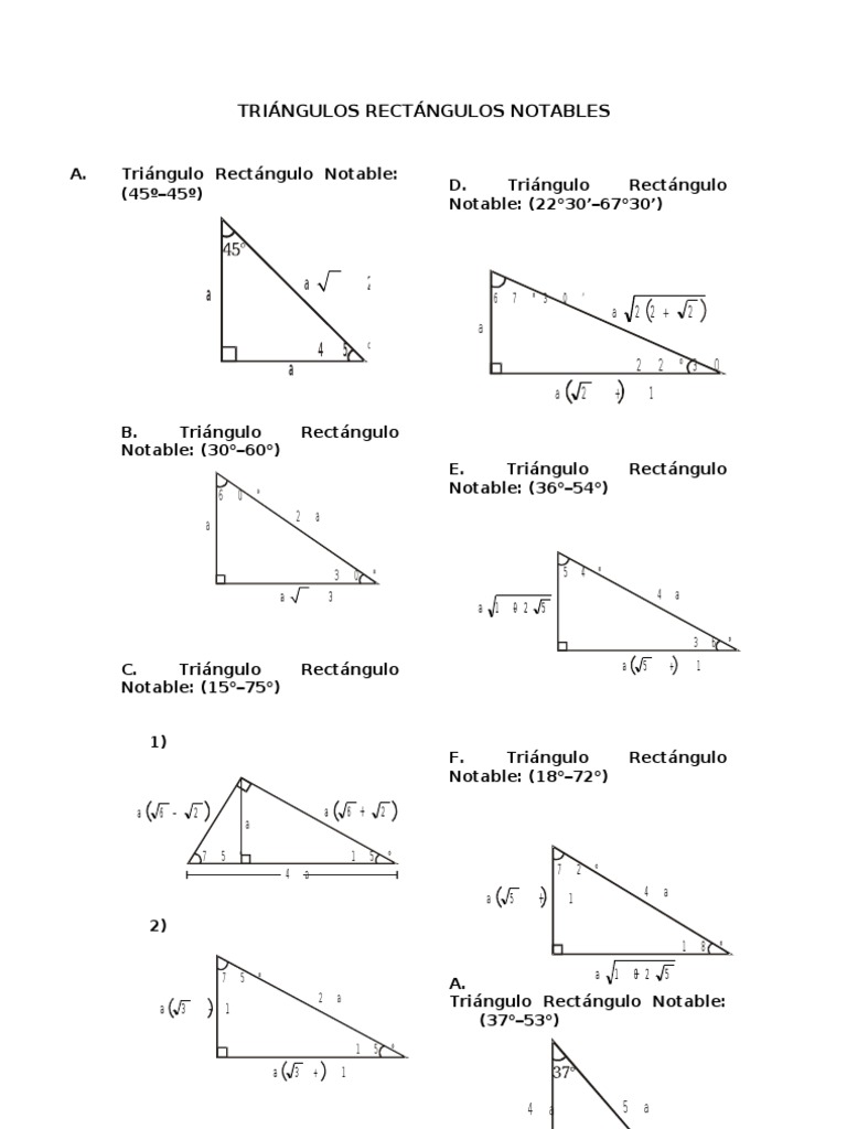 Triangulos Rectangulos Notables