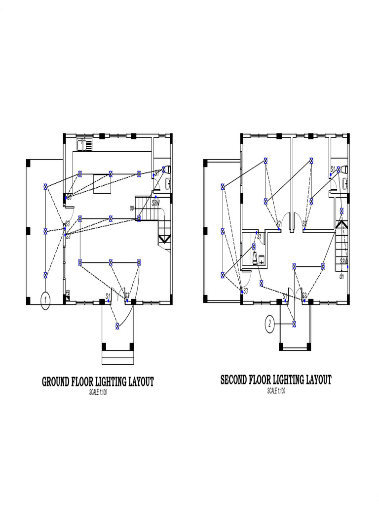 Second Floor Lighting Layout Ground Floor Lighting Layout | PDF