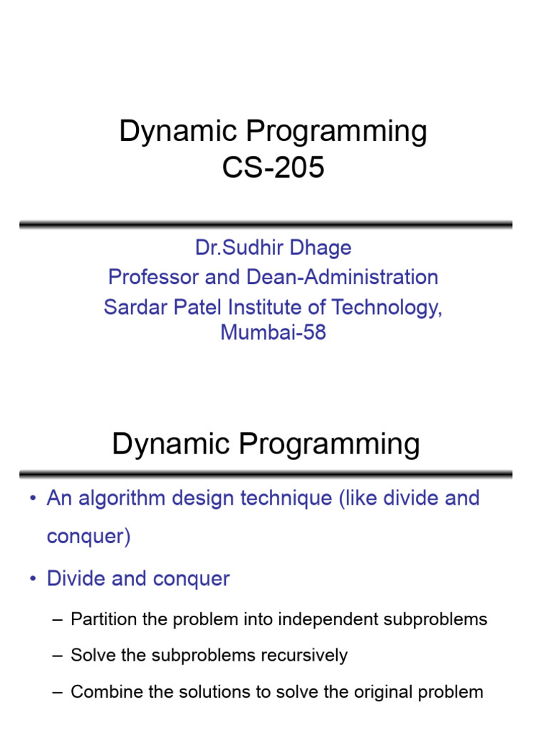 Dynamic Programming Techniques Explained | PDF | Dynamic Programming ...