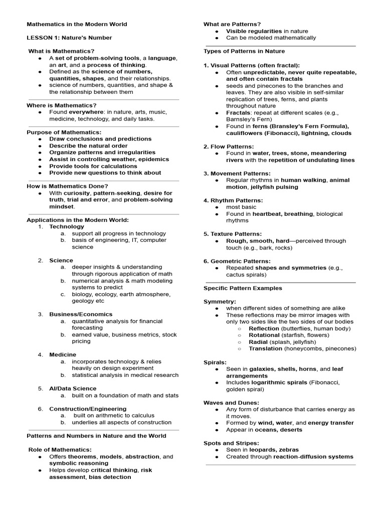 Gec 14 - MMW | PDF | Pattern | Mathematics