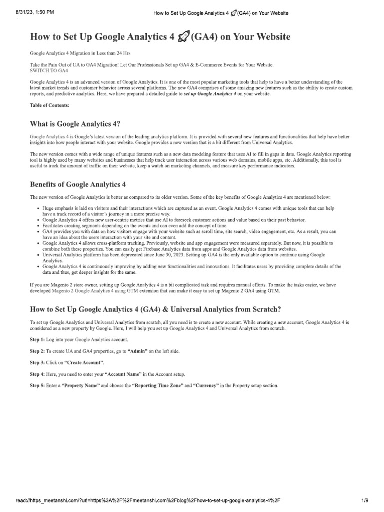 Google Analytics 4 | PDF