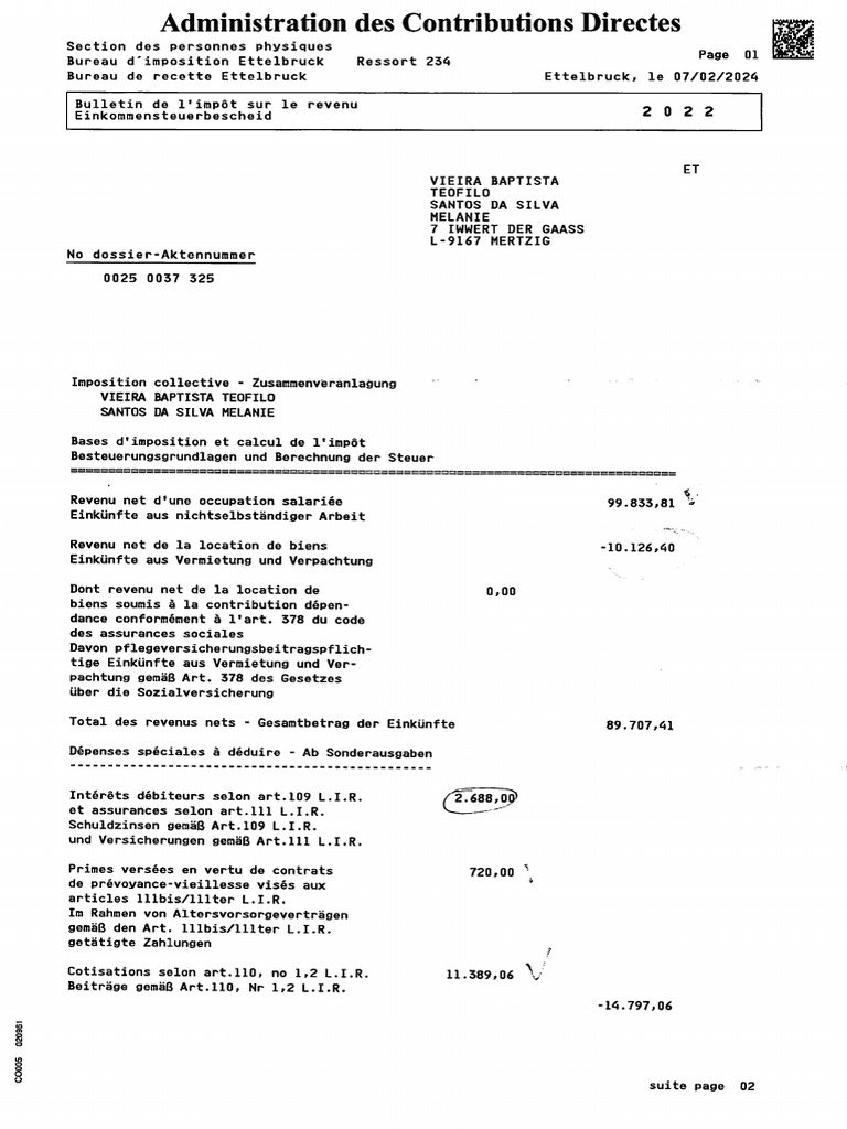 Administration Des Contributions Directes | PDF