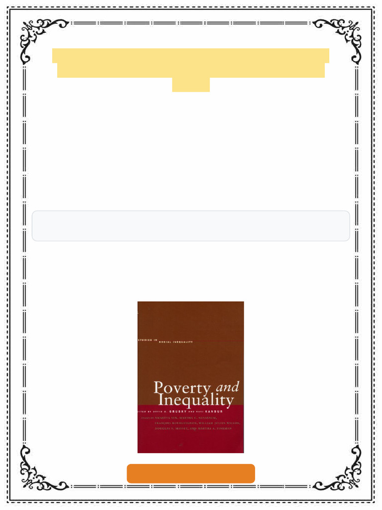 Poverty and Inequality Studies in Social Inequality David Grusky Ebook ...