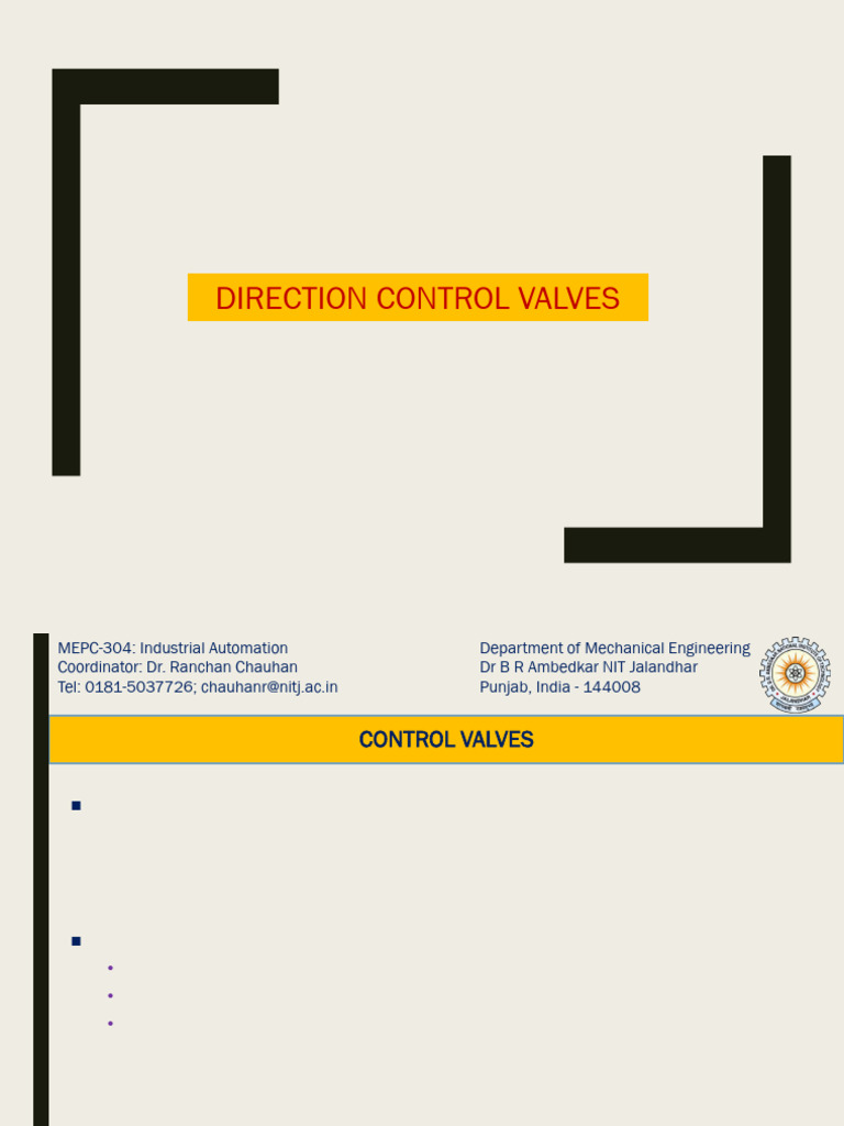 Direction Control Valves Overview | PDF | Valve | Piston
