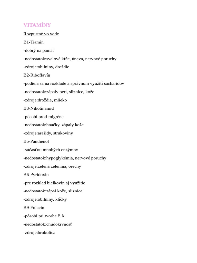 Bio Vitaminy | PDF