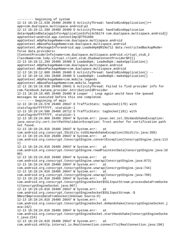 SSL Handshake Errors in Android Logs | PDF | Computing | Computer ...