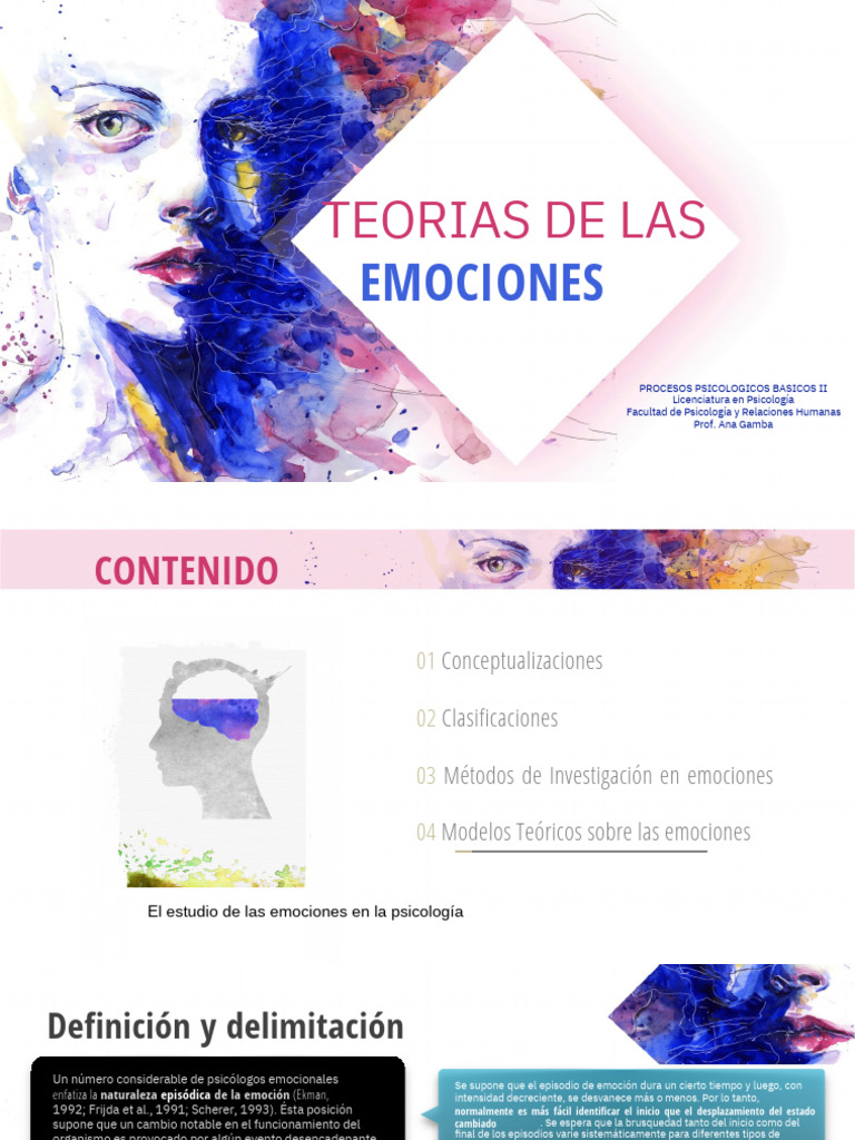 Teorías y Clasificaciones de Emociones | PDF | Las emociones | Cognición