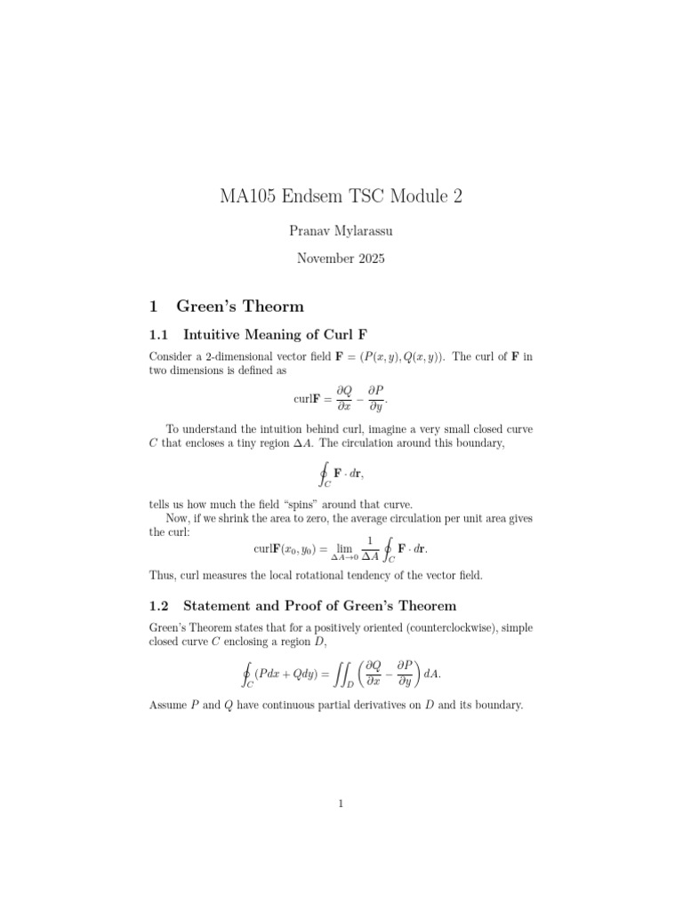 MA105 Endsem Tsc | PDF | Divergence | Flux