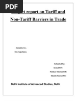 Project Report On Tariff and Non Tariff Final