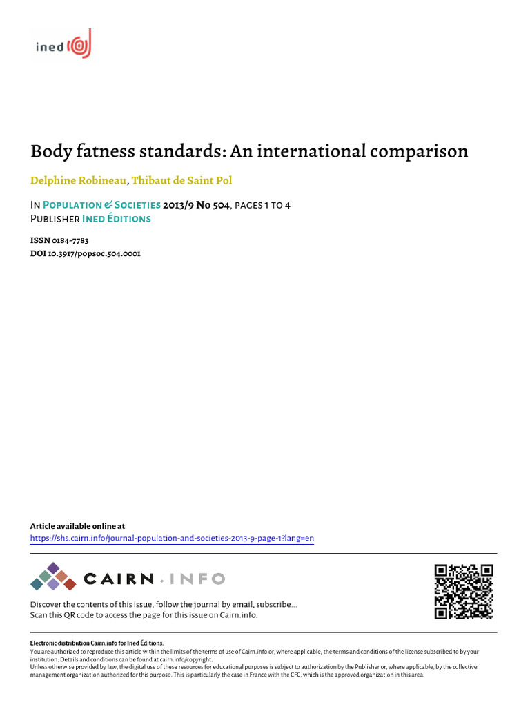 Global Body Fatness Standards Analysis | PDF | Body Mass Index | Body Shape
