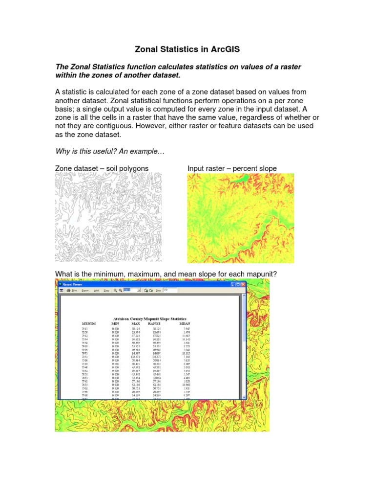 Zonal Statistics in ArcGIS Explained | PDF | Arc Gis | Statistics