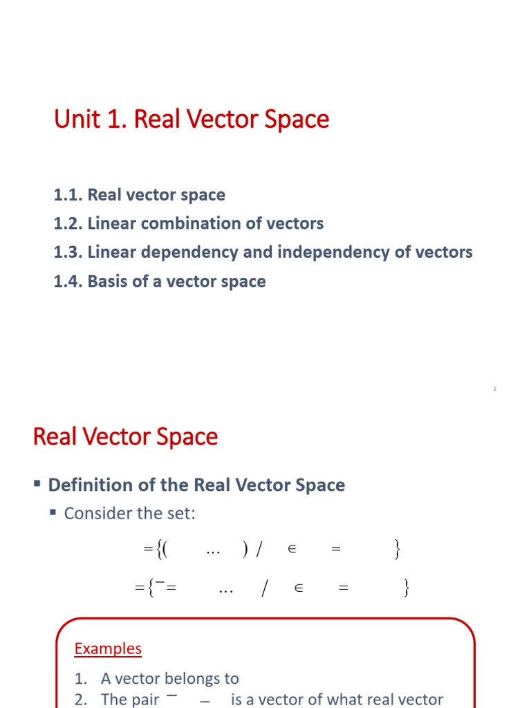 Understanding Real Vector Spaces | PDF | Basis (Linear Algebra ...