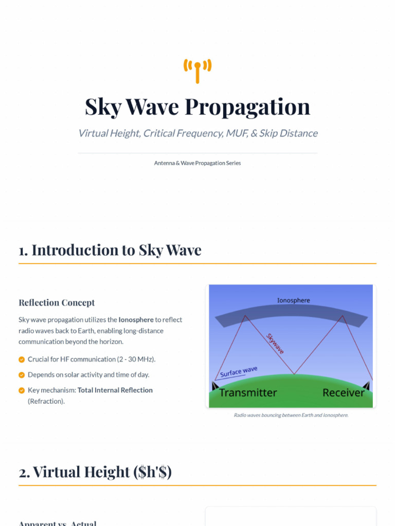 Sky Wave Propagation | PDF