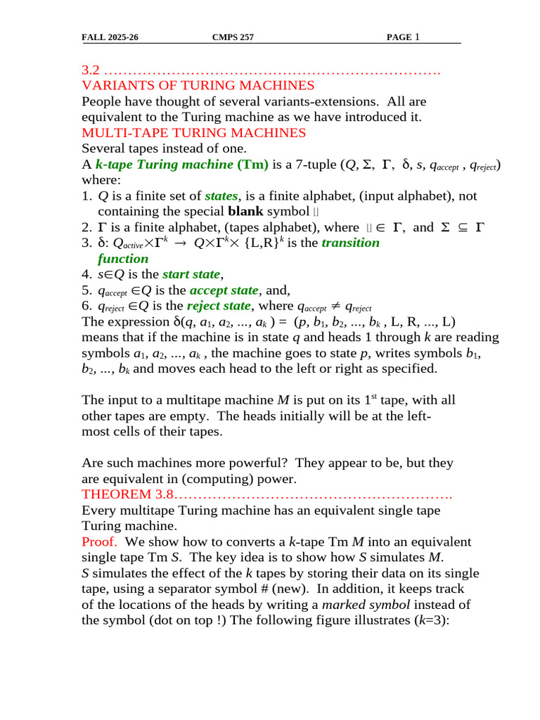 Variants of Turing Machines Explained | PDF | Mathematics ...