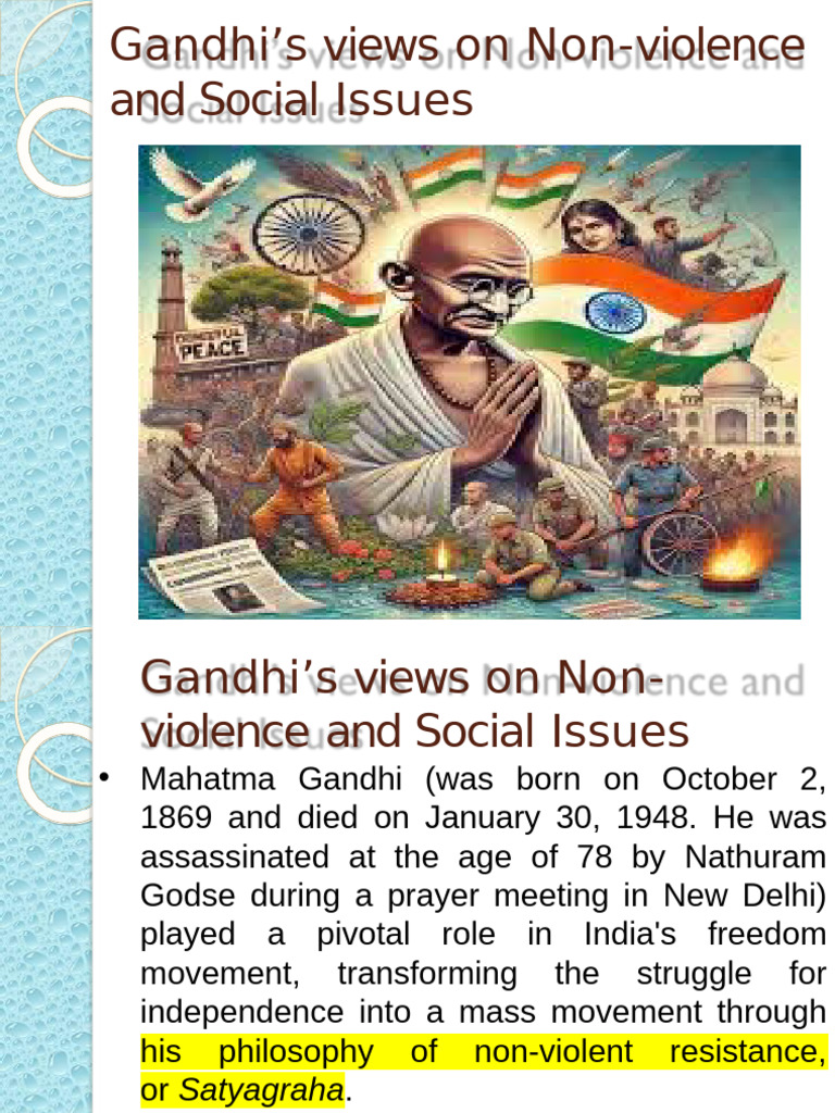 Gandhi's Non-Violence and Social Reform | PDF | Mahatma Gandhi | Indian ...