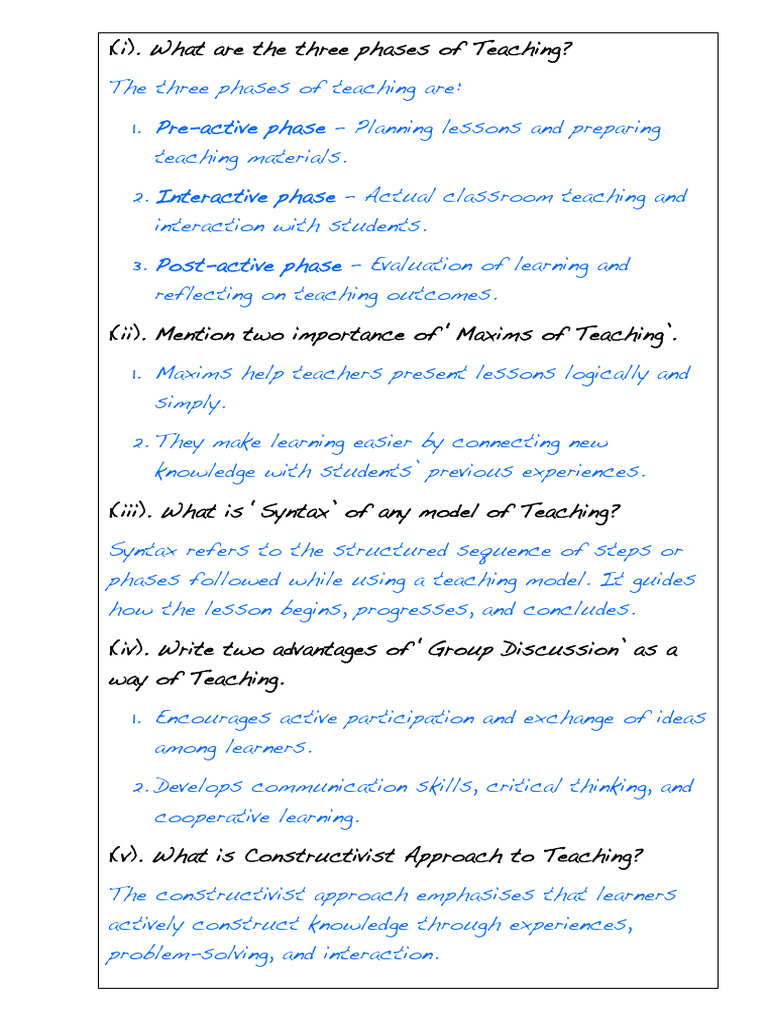 Phases and Roles in Effective Teaching | PDF | Learning | Teachers