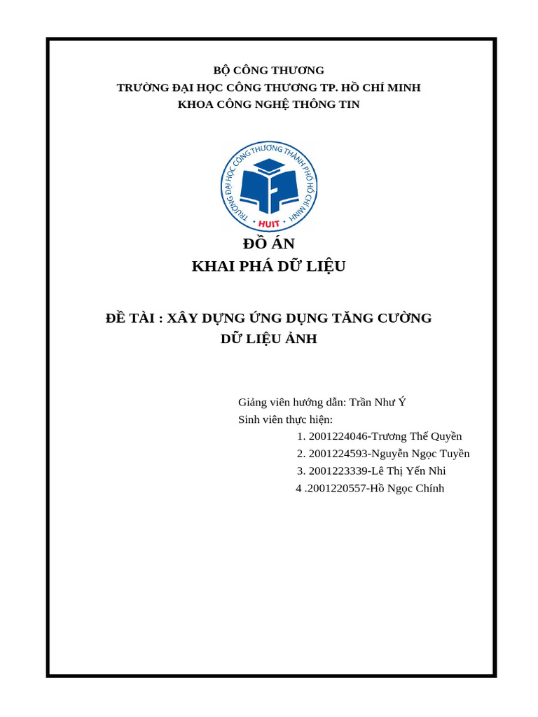 KPDL (Ứng Dụng Tăng Cường Dữ Liệu Ảnh) | PDF