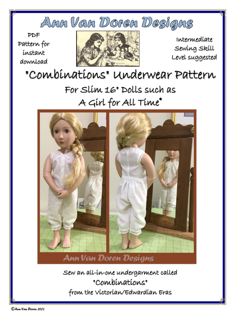 Intermediate Doll Outfit Sewing Pattern | PDF | Seam (Sewing) | Fashion