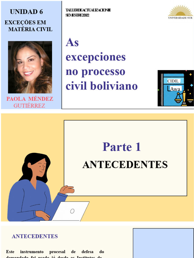 Exceções em Processo Civil Boliviano | PDF | Sentença (jurídico ...