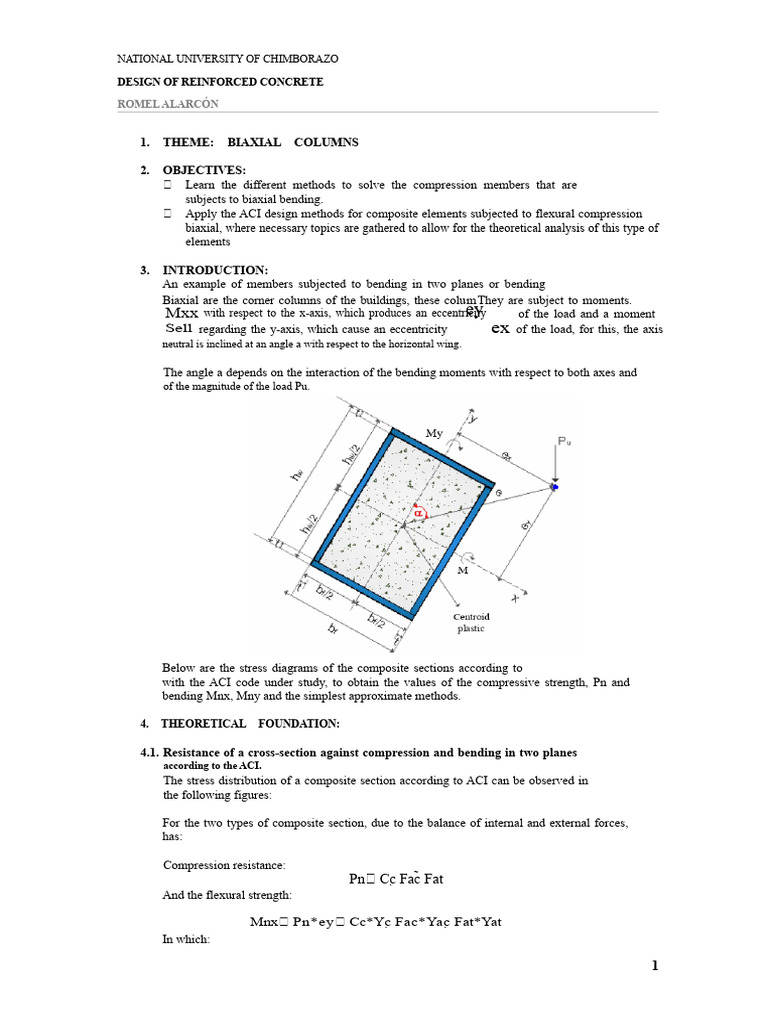 Biaxial Column Design in Reinforced Concrete | PDF | Bending ...