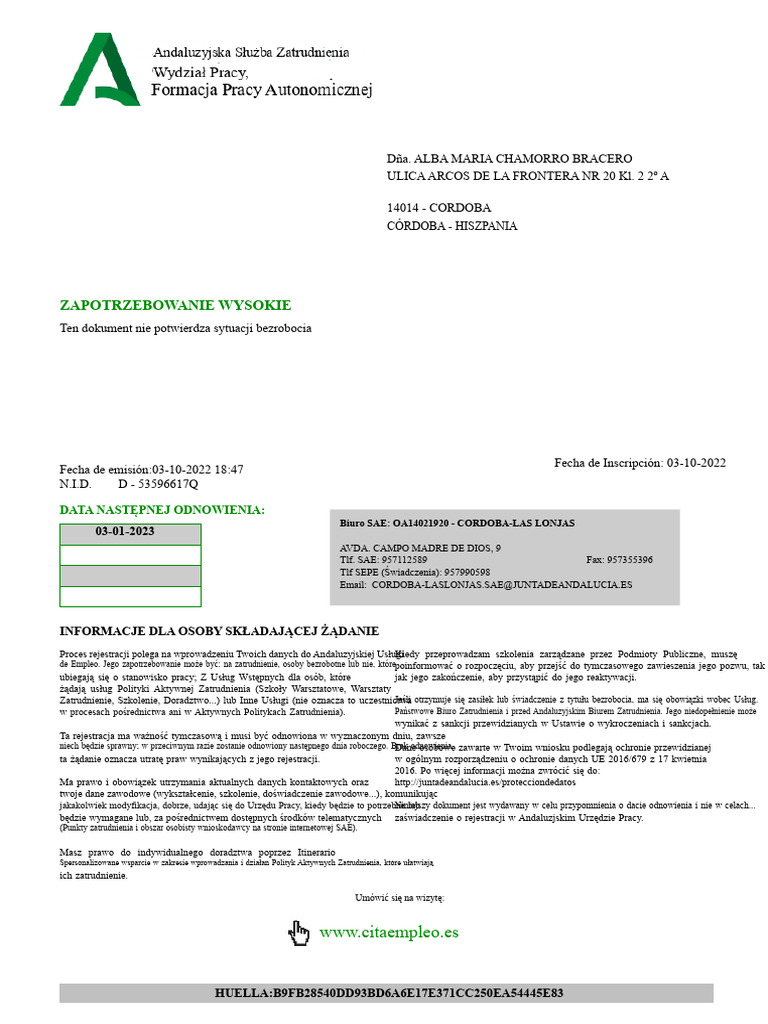 Podanie o Pracę | PDF