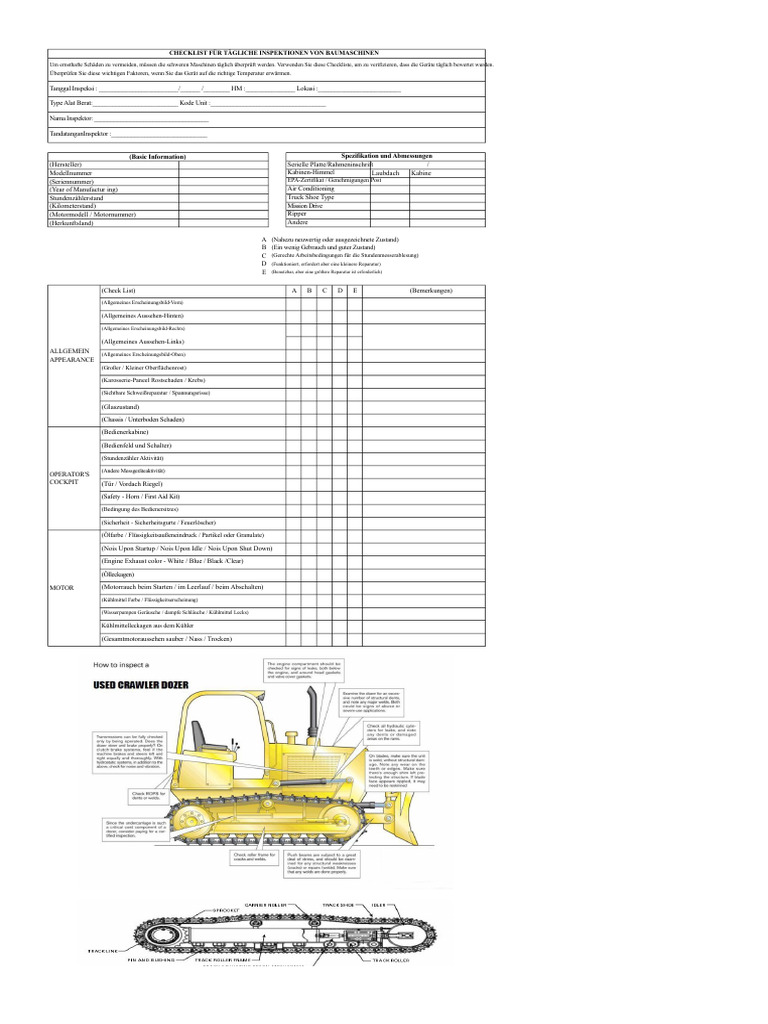 Mechanische Inspektion Des Bulldozers v1 | PDF