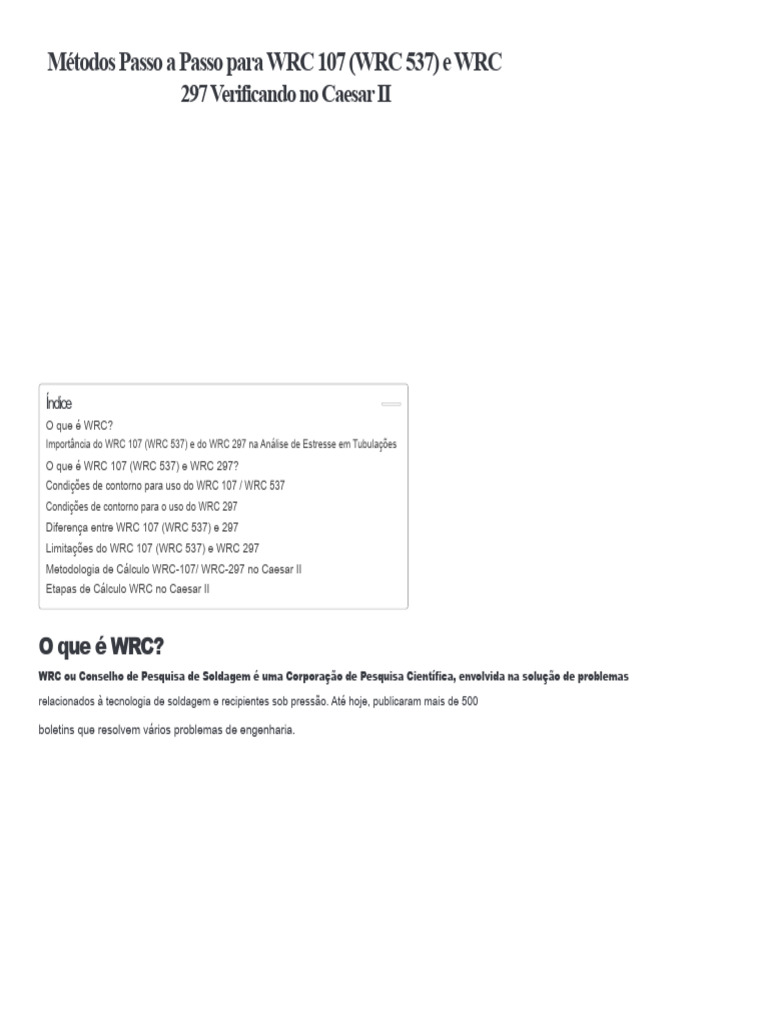 Verificação WRC 107 e 297 no Caesar II | PDF | Cálculo | Pressão