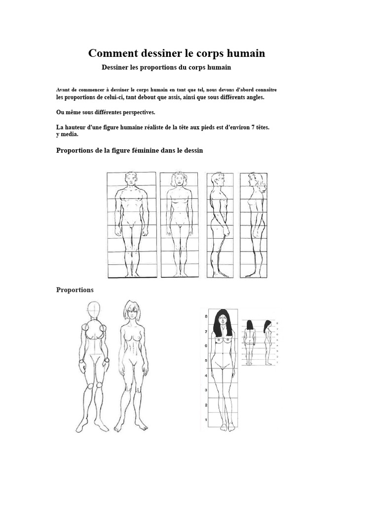 Proportions du corps humain en dessin | PDF | Dessin | Sourire