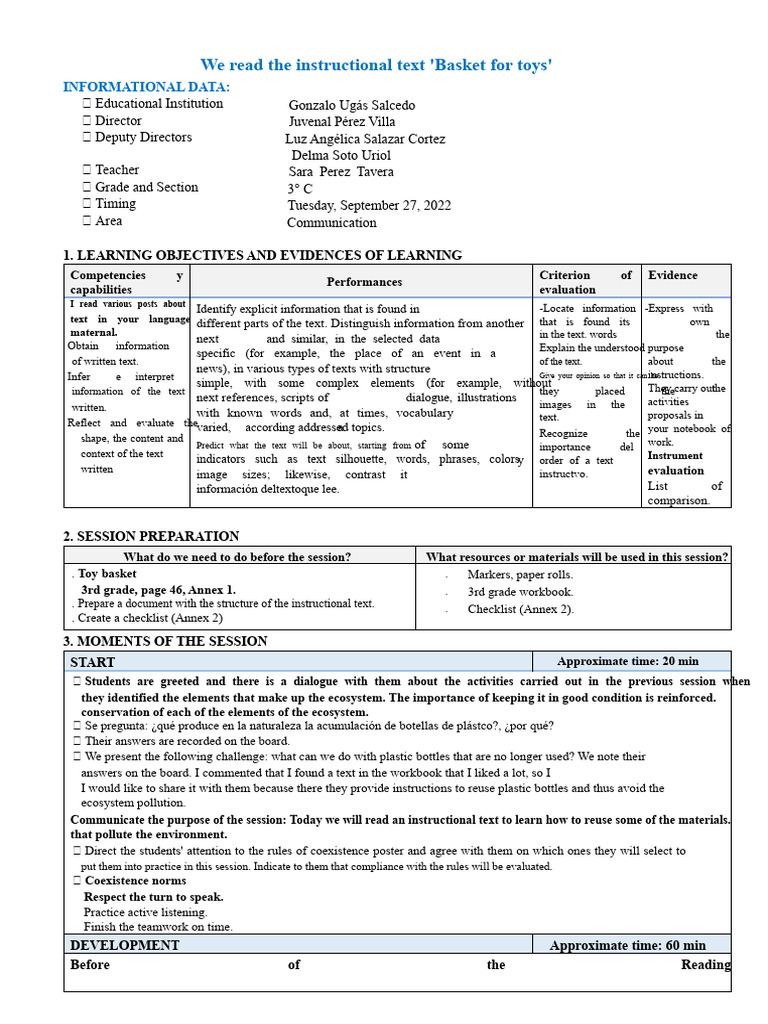 Instructional Text: Toy Basket Project | PDF | Communication | Human ...