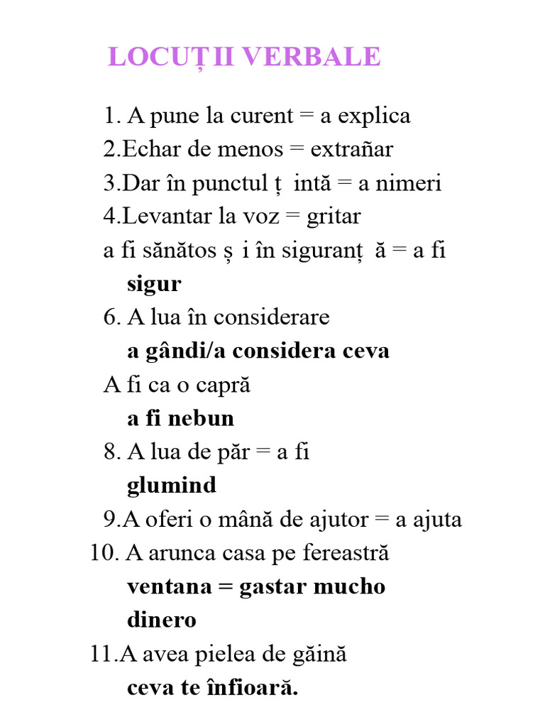 Locuții Verbale | PDF