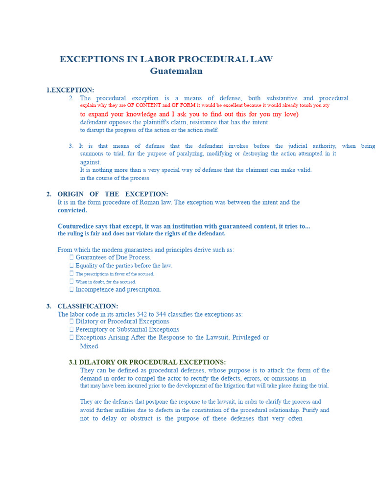 Labor Procedural Law Exceptions Explained | PDF | Lawsuit | Annulment